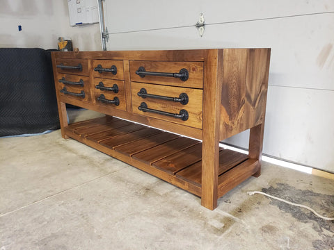 Customizable Double Sink Bathroom Vanity – Solid Wood Storage Cabinet | Made in USA | Model #1132 Limitless Woodworking  item