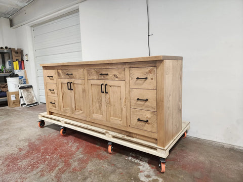 Customizable Double Sink Bathroom Vanity with White Pine Wood – Handcrafted in USA | Model #1095 Limitless Woodworking  item