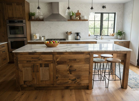Customizable Kitchen Island With Seating – Northeastern White Pine Wood | Handmade In USA | Model #1028 Limitless Woodworking  item