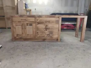 Customizable Kitchen Island With Seating – Northeastern White Pine Wood | Handmade In USA | Model #1028 Limitless Woodworking  item