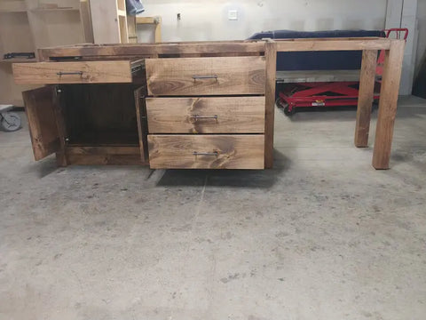 Customizable Kitchen Island With Seating – Northeastern White Pine Wood | Handmade In USA | Model #1028 Limitless Woodworking  item
