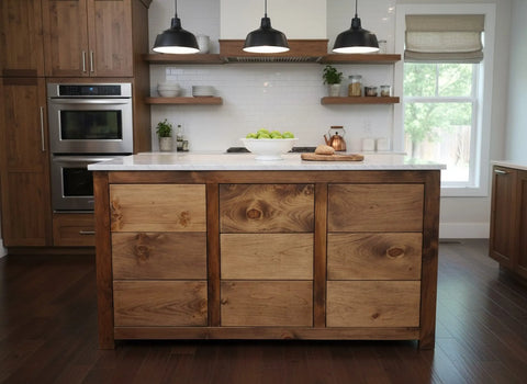 Customizable Kitchen Island – Handmade White Pine Wood Cart with Drawers | Made in USA | Model #1077 Limitless Woodworking  item