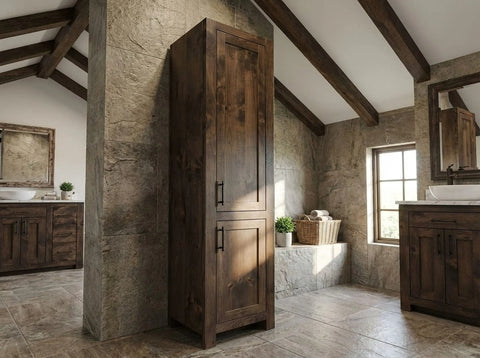 Customizable Linen Tower Cabinet – High-Quality White Pine Bathroom Storage | Made in USA | MODEL 1094 Limitless Woodworking  item