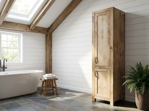 Customizable Linen Tower Cabinet – High-Quality White Pine Bathroom Storage | Made in USA | MODEL 1094 Limitless Woodworking  item