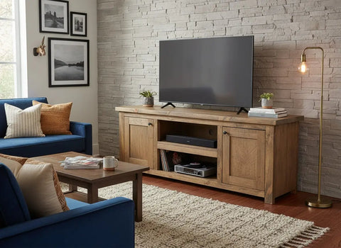 Customizable Rustic Media Entertainment Center | Handmade White Pine | Made in USA | Model #1022 Limitless Woodworking  item