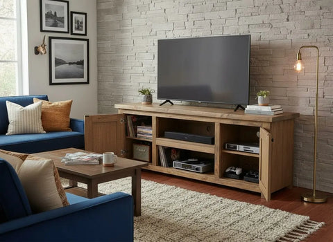 Customizable Rustic Media Entertainment Center | Handmade White Pine | Made in USA | Model #1022 Limitless Woodworking  item