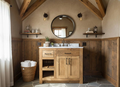 Customizable Single Sink Bathroom Vanity – Handcrafted White Pine Wood Cabinet | Made in USA | Model #1012 Limitless Woodworking  item