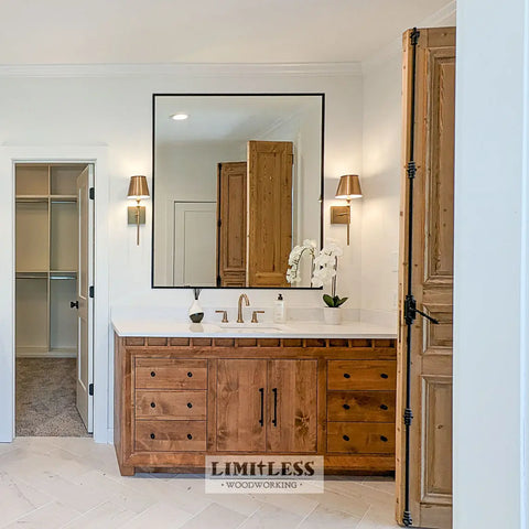 Customizable Single Sink Bathroom Vanity – Handcrafted White Pine | Made in USA | MODEL 1101 Limitless Woodworking  item