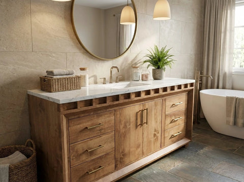 Customizable Single Sink Bathroom Vanity – Handcrafted White Pine | Made in USA | MODEL 1101 Limitless Woodworking  item
