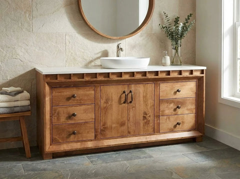 Customizable Single Sink Bathroom Vanity – Handcrafted White Pine | Made in USA | MODEL 1101 Limitless Woodworking  item