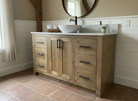 Customizable Single Sink Bathroom Vanity – Northeastern White Pine Build | Made in USA | Model 1085 Limitless Woodworking  item