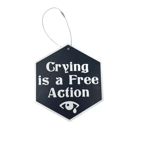 DND Crying Is A Free Action Christmas Ornament – Made In USA Holiday Decor Chatelet Manufacturing 