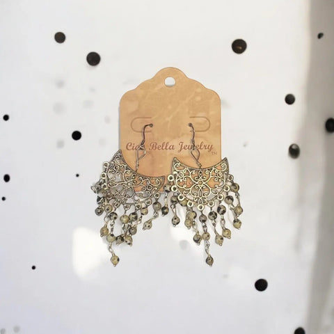 Dalmatian Jasper Chandelier Earrings – Sterling Silver Filigree Design | Handcrafted Jewelry Made in USA Michelle Marie Boutique  Earrings