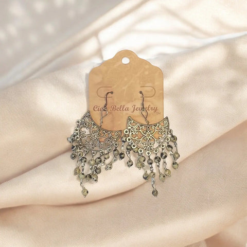 Dalmatian Jasper Chandelier Earrings – Sterling Silver Filigree Design | Handcrafted Jewelry Made in USA Michelle Marie Boutique  Earrings