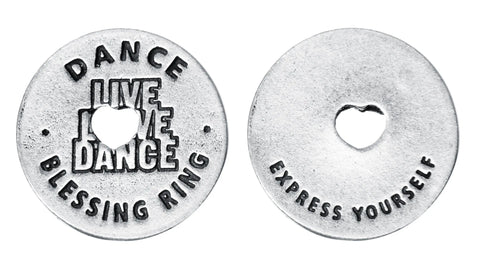 Dance Blessing Ring Charm 1 Inch – Recycled Pewter Inspirational Token | Made in USA Whitney Howard Designs  Blessing Ring
