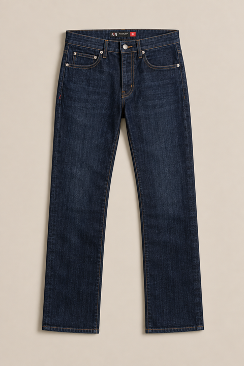 Straight Slim Fit Dark Wash Denim Jeans – 98% Cotton Stretch – Made in USA Marc Nelson  Denim Jeans