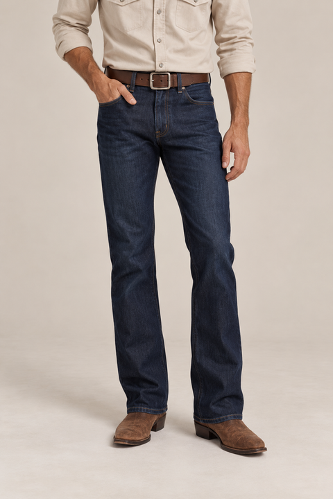 Slim Flare Boot Cut Jeans 34 Inch Inseam – Dark Wash Denim | Made in USA Marc Nelson  Denim Jeans