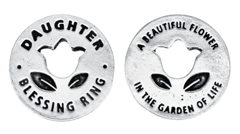 Daughter Blessing Ring Charm – Handcrafted Recycled Pewter Token | Sentimental Gift Made in USA Whitney Howard Designs  Blessing Ring