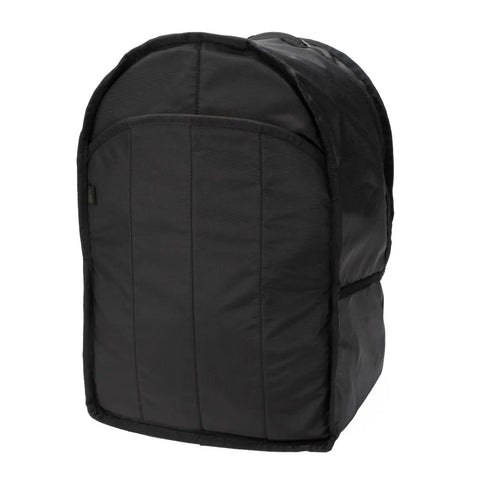 The MIS Daypack Plus Gen2 - Black is a durable, soft-sided backpack with a spacious main compartment and rounded top. It stands upright on a white background, features no visible logos, and offers a sleek, minimalist look.