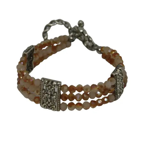 Dazzling Multi-Strand Orange Crystal Stacked Bracelet Michelle Marie Boutique  Bracelet