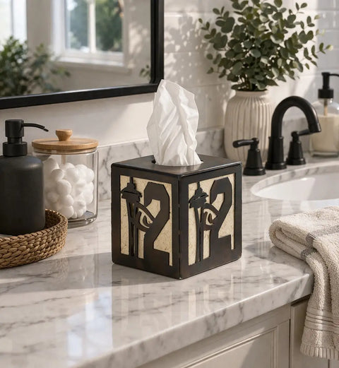 Decorative Tissue Box Holder – Space Needle Design | Handmade in USA Pacific Northwest Knights Home Decor  item
