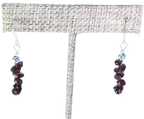 Deep Red Garnet Drop Earrings – January Birthstone Jewelry | Michelle Marie Boutique | Made in USA Michelle Marie Boutique  Earrings