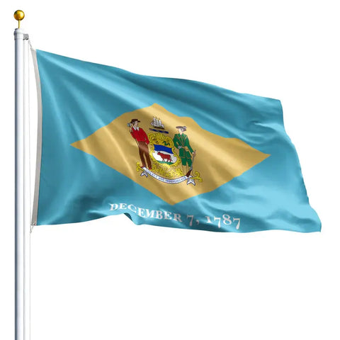 Delaware State Flag – Durable 200 Denier Outdoor Nylon with UV-Resistant | Made in USA Freedom Flag and Pole 