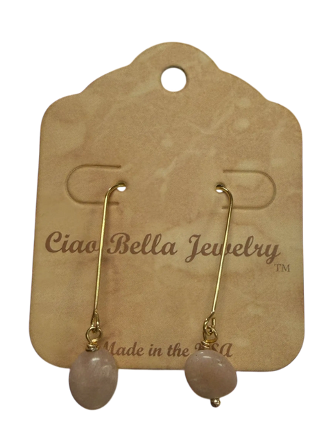 Delicate Crystal and Gemstone Drop Earrings on Gold-Plated Stainless Steel Michelle Marie Boutique  Earrings