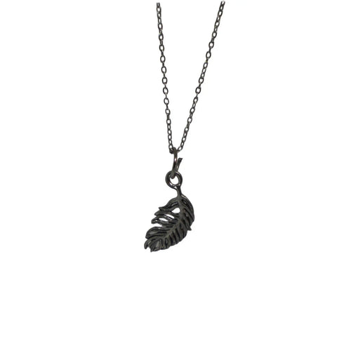 Delicate Filigree Feather Pendant Necklace – 18 Inch Stainless Steel Chain with Extender | Made in USA Michelle Marie Boutique  Necklace
