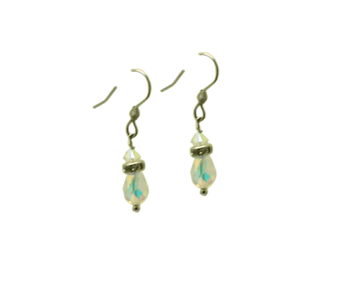 Delicate Teardrop Austrian Crystal Earrings – Sterling Silver Bridal Jewelry | Made in USA Michelle Marie Boutique  Earrings