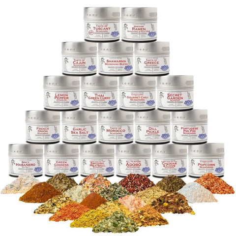 Deluxe 20-Piece International Seasoning Set – Gourmet Herb and Spice Collection | Made in USA Handcrafted Gustus Vitae  Collections & Gift Sets
