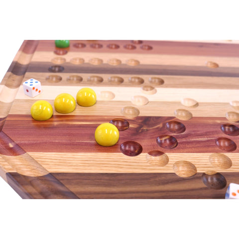 Deluxe 24 Inch Multi-Wood Aggravation Marble Game Board – Double Sided Family Fun | Handmade in USA Amish Toy Box  Toy