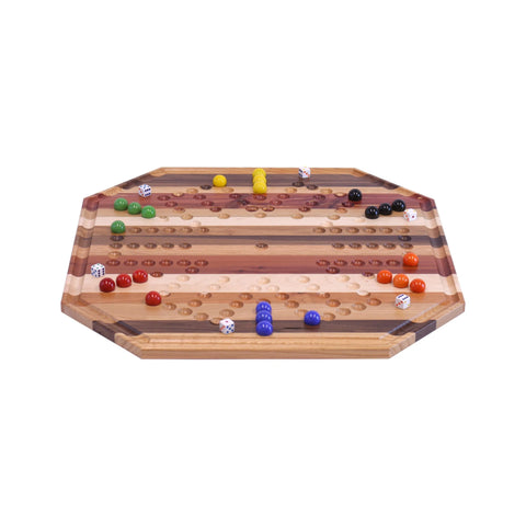 Deluxe 24 Inch Multi-Wood Aggravation Marble Game Board – Double Sided Family Fun | Handmade in USA Amish Toy Box  Toy