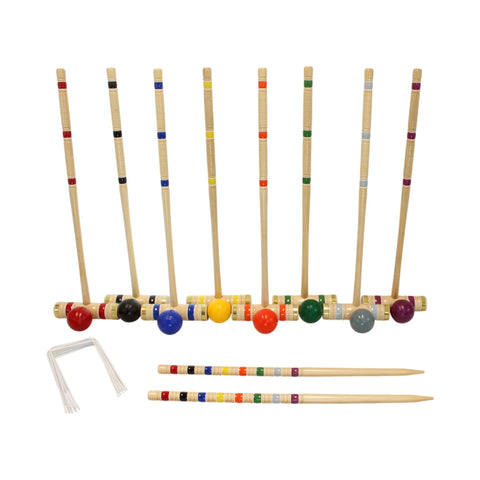 Deluxe 8-Player Hardwood Croquet Set – Maple Mallets with Vinyl Wickets – AmishCrafted | Made in USA Amish Toy Box  Outdoor Games, Backyard Croquet