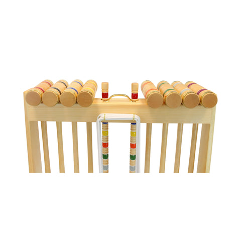 Deluxe 8-Player Hardwood Croquet Set – Maple Mallets with Vinyl Wickets – AmishCrafted | Made in USA Amish Toy Box  Outdoor Games, Backyard Croquet