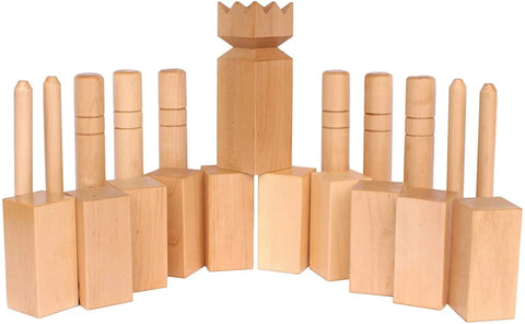 Deluxe Amish-Made Maple Hardwood Kubb Game Set – Regulation Size Batons – Handcrafted Outdoor Yard Game | Made in USA Amish Toy Box  Outdoor Games, Kubb