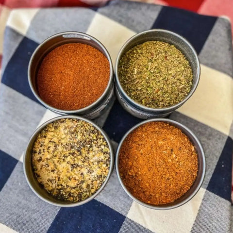Deluxe Land and Sea Seasoning Set – 4 Pack Gourmet Spice Blend Made in USA Gustus Vitae  Collections & Gift Sets