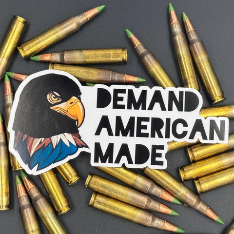 Demand American Made Patriotic Vinyl Sticker – Handmade in USA | Utah North Carolina American Lictor  Vinyl Stickers