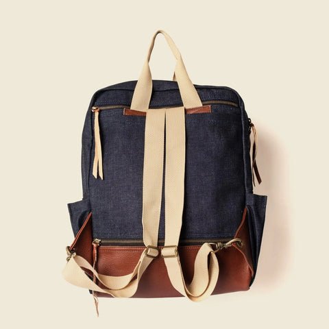 Denim Travel Laptop Backpack – Durable Vegan Leather Accents | Made in USA CASUPO  Backpacks