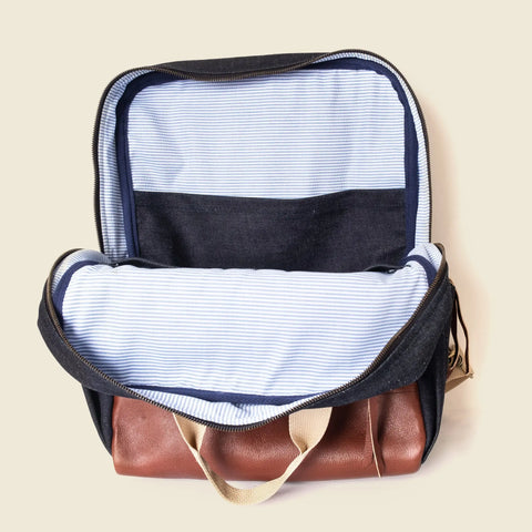 Denim Travel Laptop Backpack – Durable Vegan Leather Accents | Made in USA CASUPO  Backpacks