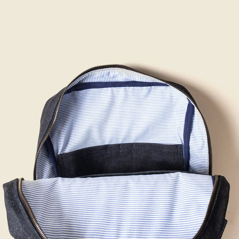 Denim Travel Laptop Backpack – Durable Vegan Leather Accents | Made in USA CASUPO  Backpacks