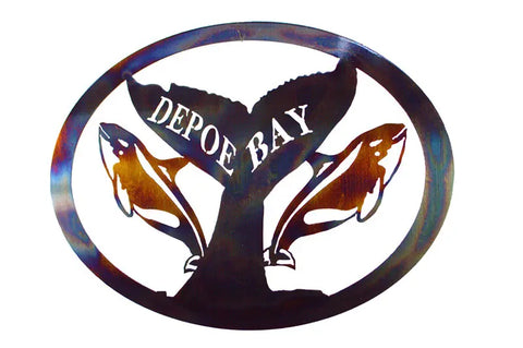 Depot Bay Whale Metal Wall Art – Coastal Oval Sculpture – Handcrafted Home Decor | Made in USA Knights Home Decor  item