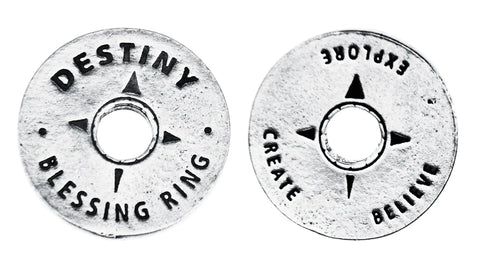 Destiny Blessing Ring Charm 1 Inch Compass Token – Handcrafted Pewter Inspirational Gift | Made in USA Whitney Howard Designs  Blessing Ring