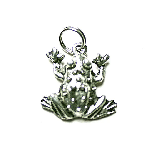 Detailed Frog Pewter Charm – Nature-Inspired Jewelry Accessory | Made in USA by Michelle Marie Boutique Michelle Marie Boutique  Charms and Pendants