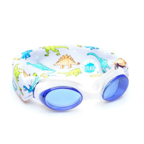 Dino Swim Goggles With Tangle-Free Dinosaur Strap – One Size Fits Kids To Adults | Assembled In USA Splash Place  Swim Goggles