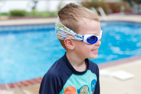 Dino Swim Goggles With Tangle-Free Dinosaur Strap – One Size Fits Kids To Adults | Assembled In USA Splash Place  Swim Goggles