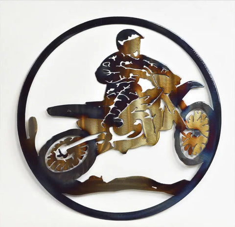 Dirt Bike Metal Wall Art – Off-Road Motocross Decor | Handmade in USA Knights Home Decor  item