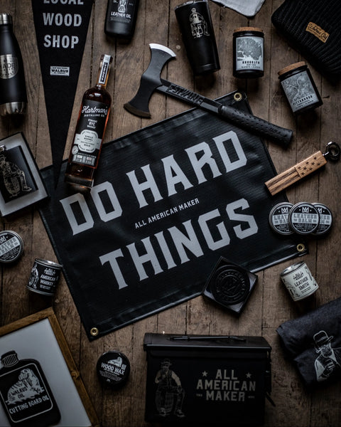 Do Hard Things Banner 36x24 Inch – Outdoor Vinyl | Made in USA All American Maker 