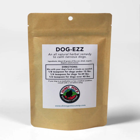 Dog-Ezz Natural Calming Dog Supplement – Organic Dognip Sprinkle | Made in USA Skinny Pete's Gourmet Catnip  Pet Gift