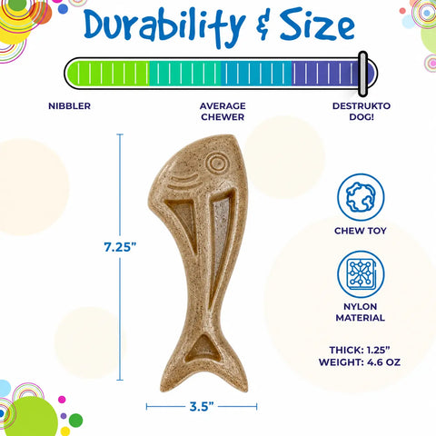 Dog Fish Nylon Dog Chew & Enrichment Toy | Ultra-Durable for Aggressive Chewers | SodaPup SodaPup  Nylon Dog Toys
